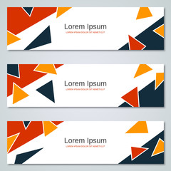 Abstract geometric style banners vector templates collection