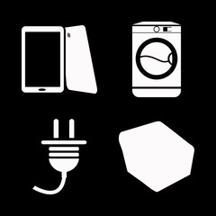 technology icons set. caucasian, phone, drum and clothes graphic works