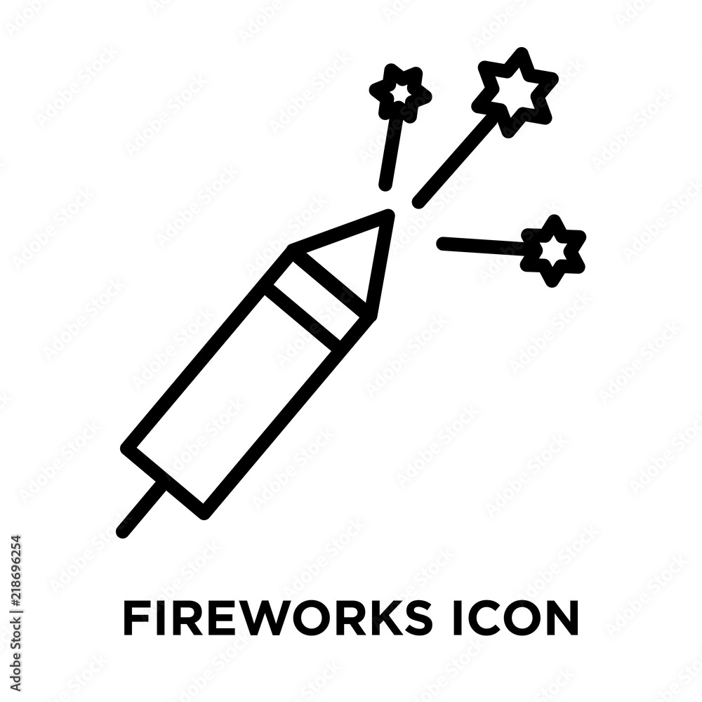 Poster fireworks icons isolated on white background. modern and editable fireworks icon. simple icon vector
