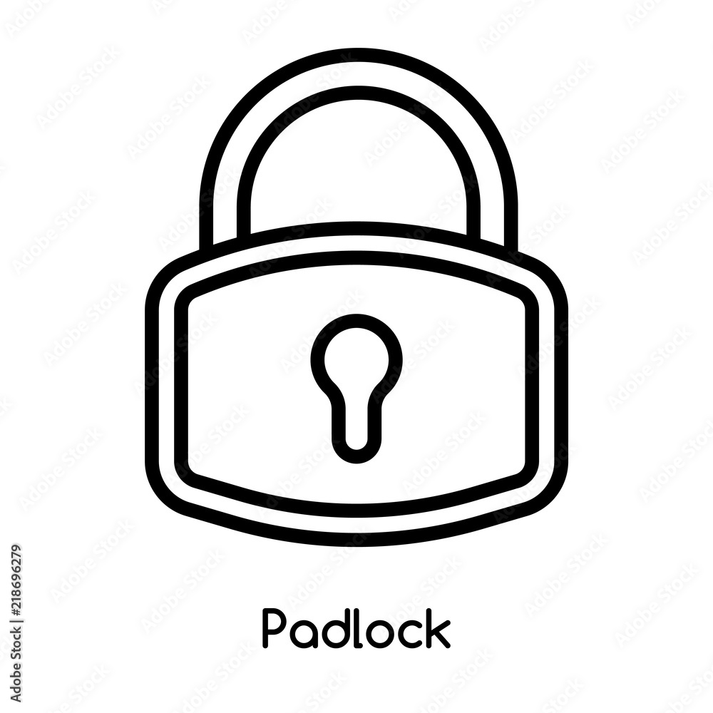 Poster padlock icon vector isolated on white background, padlock sign , line or linear design elements in o