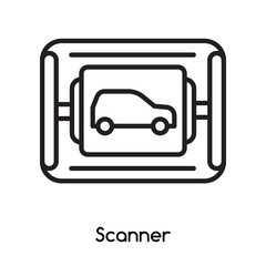 Scanner icon vector isolated on white background, Scanner sign , line or linear design elements in outline style