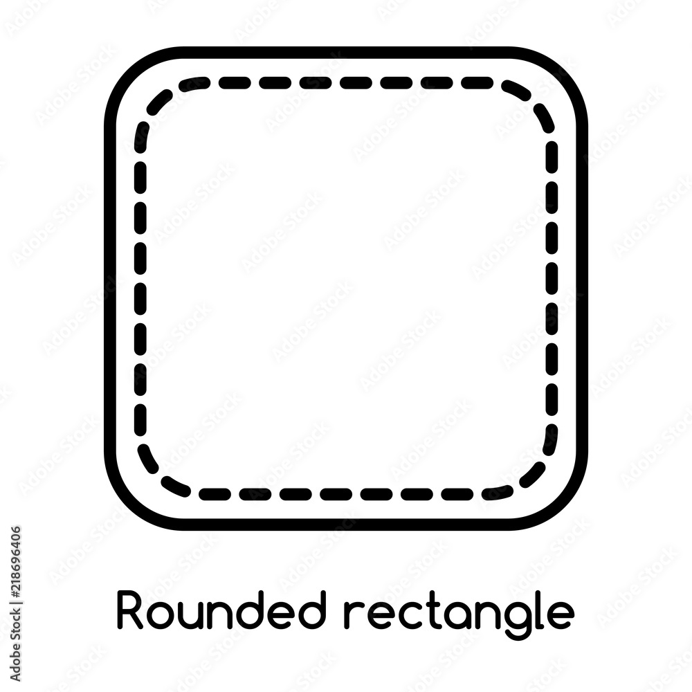 Poster rounded rectangle icon vector isolated on white background, rounded rectangle sign , line or linear 