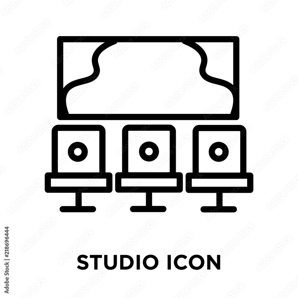 Poster studio icons isolated on white background. modern and editable studio icon. simple icon vector illus
