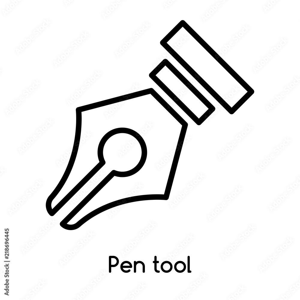 Poster pen tool icon vector isolated on white background, pen tool sign , line or linear design elements in
