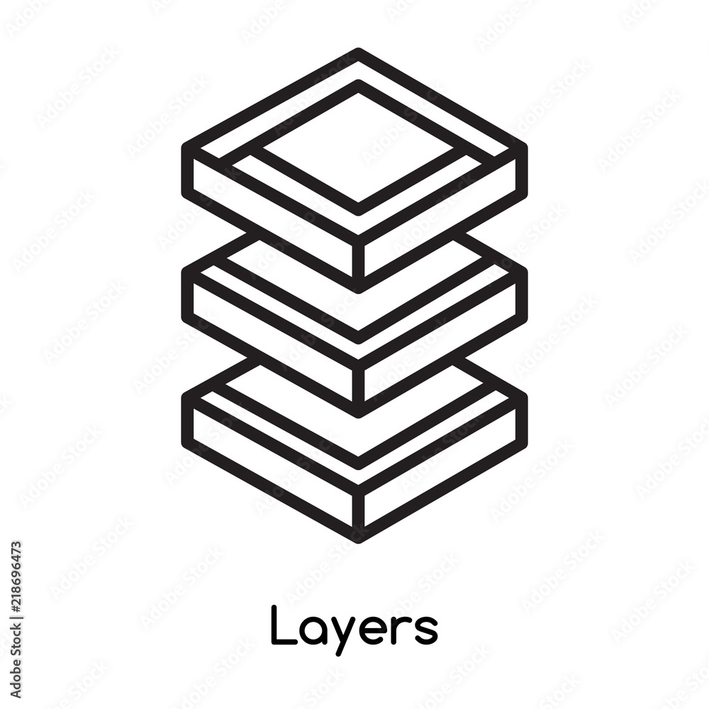 Poster layers icon vector isolated on white background, layers sign , line or linear design elements in out