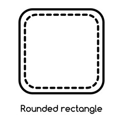 Rounded rectangle icon vector isolated on white background, Rounded rectangle sign , line or linear design elements in outline style