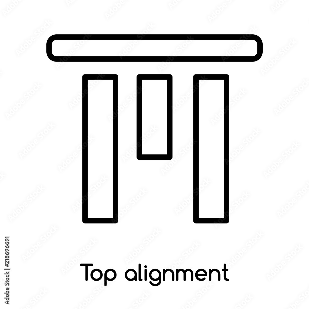 Poster top alignment icon vector isolated on white background, top alignment sign , line or linear design e