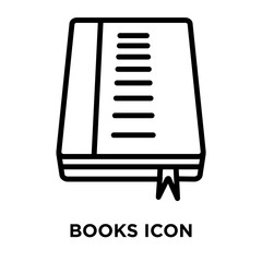 Books icon vector isolated on white background, Books sign , linear and stroke elements in outline style