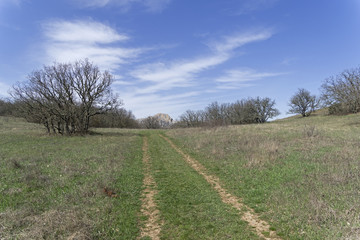 A dirt road in the mountains. Crimea.