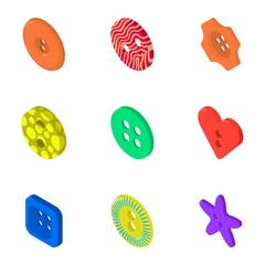 Fibula icons set. Isometric set of 9 fibula vector icons for web isolated on white background