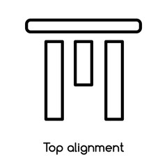 Top alignment icon vector isolated on white background, Top alignment sign , line or linear design elements in outline style