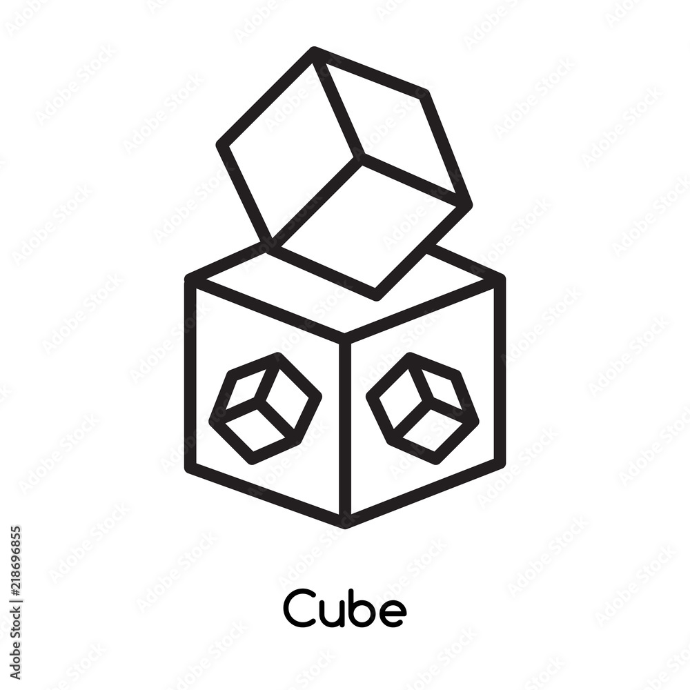 Poster cube icon vector isolated on white background, cube sign , line or linear design elements in outline