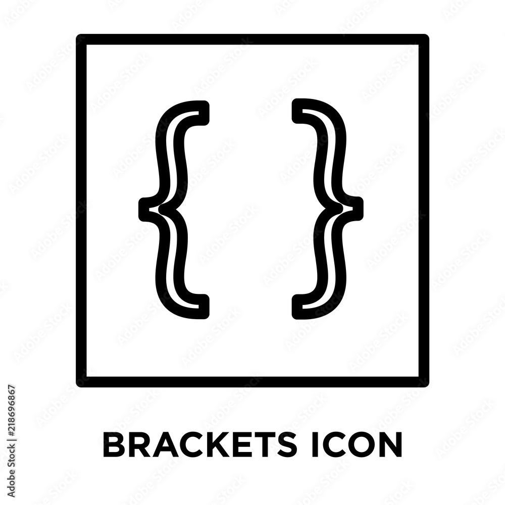 Aufkleber brackets icons isolated on white background. modern and editable brackets icon. simple icon vector i