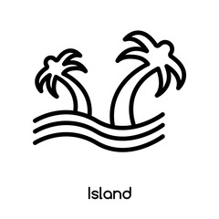 Island icon vector isolated on white background, Island sign , line or linear design elements in outline style