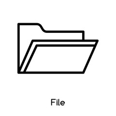 File icon vector isolated on white background, File sign , line or linear design elements in outline style