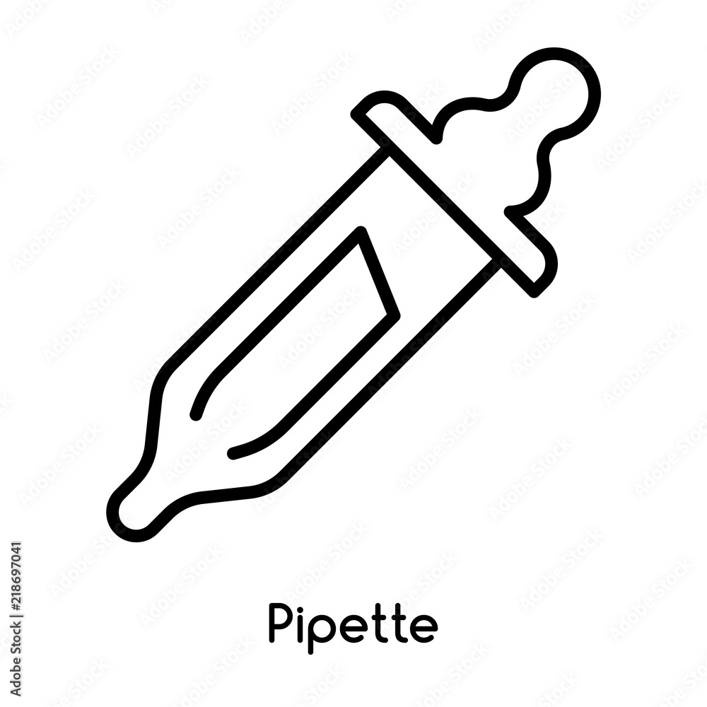 Poster pipette icon vector isolated on white background, pipette sign , line or linear design elements in o