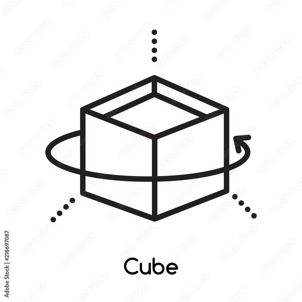 Poster cube icon vector isolated on white background, cube sign , line or linear design elements in outline