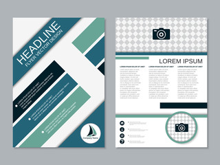 Modern professional business two-sided flyer vector design template