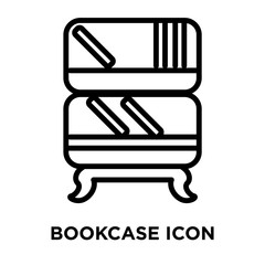 Bookcase icon vector isolated on white background, Bookcase sign , linear and stroke elements in outline style