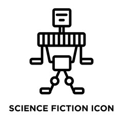 Science fiction icon vector isolated on white background, Science fiction sign , linear and stroke elements in outline style