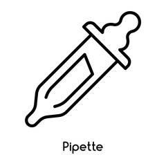 Pipette icon vector isolated on white background, Pipette sign , line or linear design elements in outline style