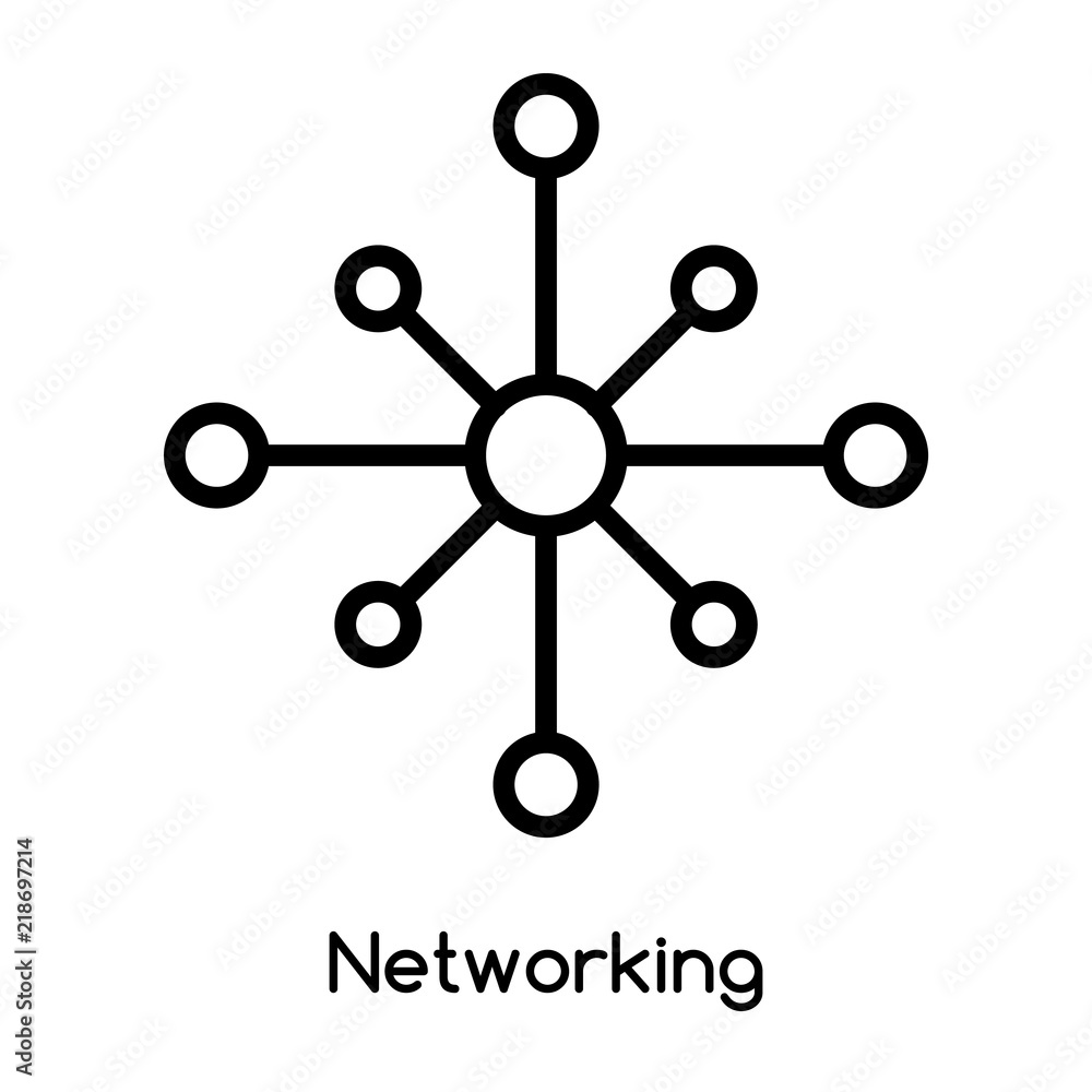 Poster networking icon vector isolated on white background, networking sign , line or linear design element