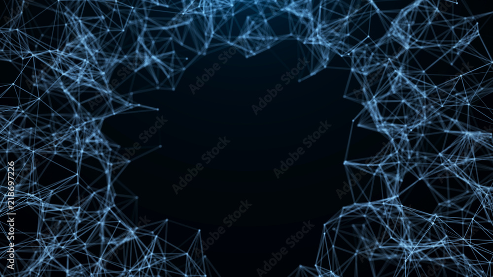 Poster big data visualization. sound wave. 3d rendering. data array visual concept. equalizer for music