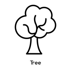 Tree icon vector isolated on white background, Tree sign , line or linear design elements in outline style