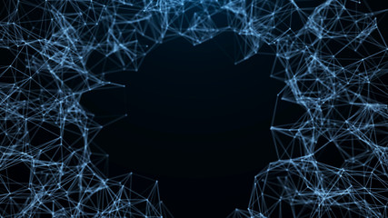 Big data visualization. Sound wave. 3d rendering. Data array visual concept. Equalizer for music