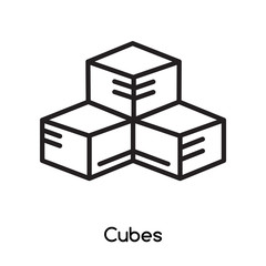 Cubes icon vector isolated on white background, Cubes sign , line or linear design elements in outline style