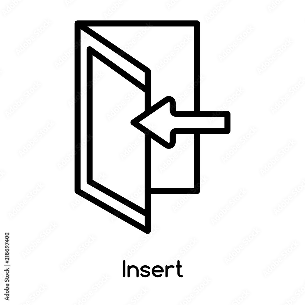 Poster insert icon vector isolated on white background, insert sign , line or linear design elements in out