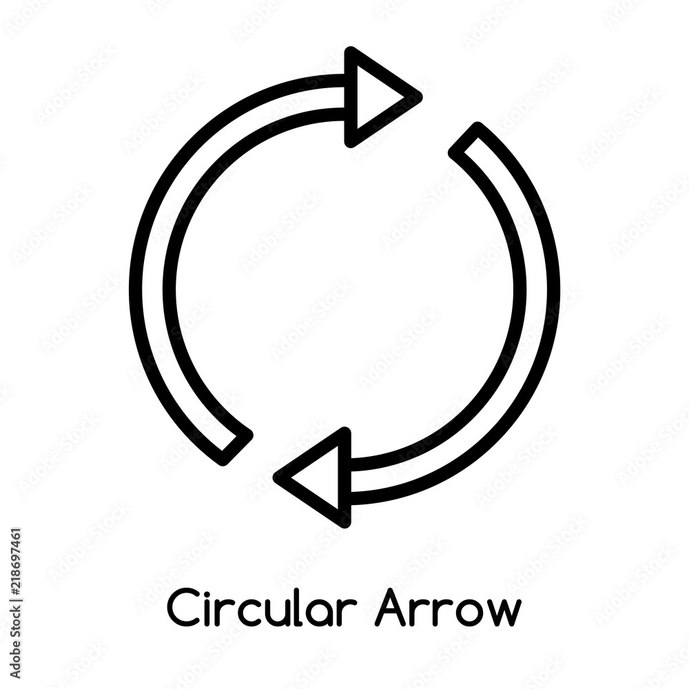 Poster circular arrow icon vector isolated on white background, circular arrow sign , line or linear design