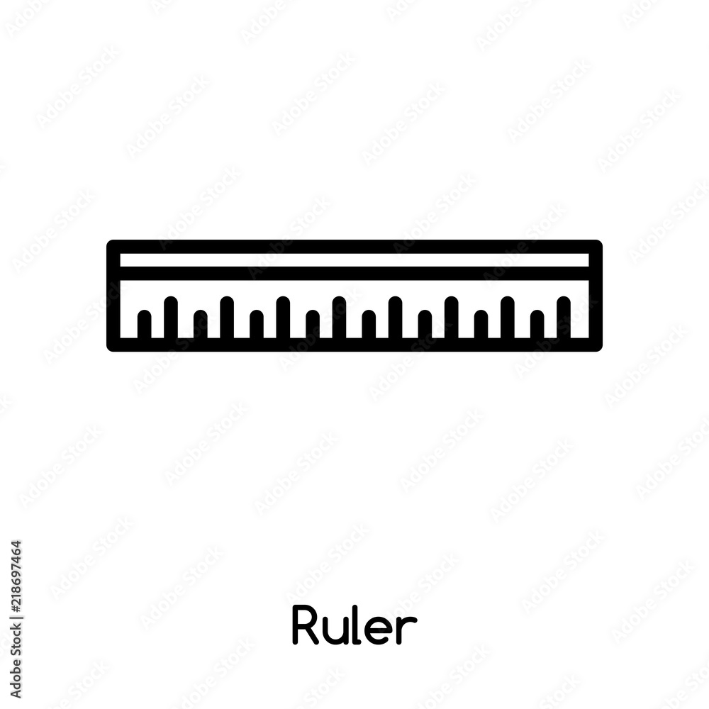 Poster ruler icon vector isolated on white background, ruler sign , line or linear design elements in outli