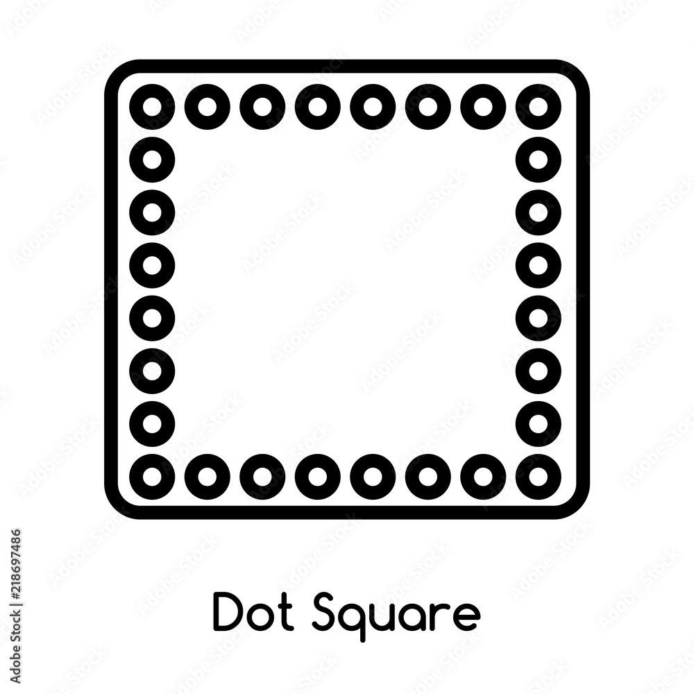 Poster dot square icon vector isolated on white background, dot square sign , line or linear design element