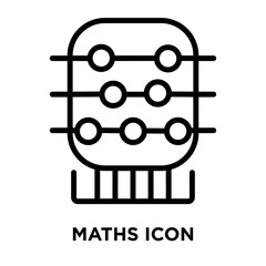 Maths icon vector isolated on white background, Maths sign , linear and stroke elements in outline style