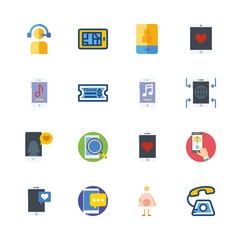 telephone vector icons set. smartphone, pregnantcy, train ticket and phone call in this set