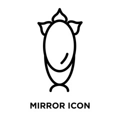 Mirror icon vector isolated on white background, Mirror sign , linear and stroke elements in outline style