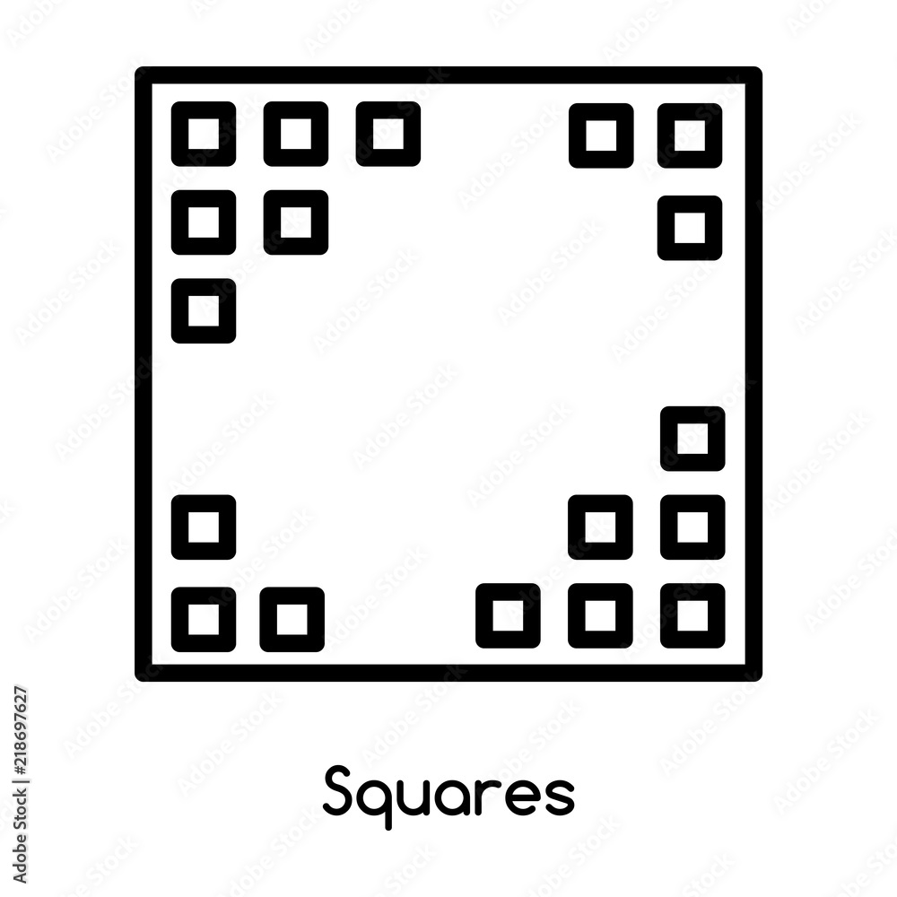 Poster squares icon vector isolated on white background, squares sign , line or linear design elements in o