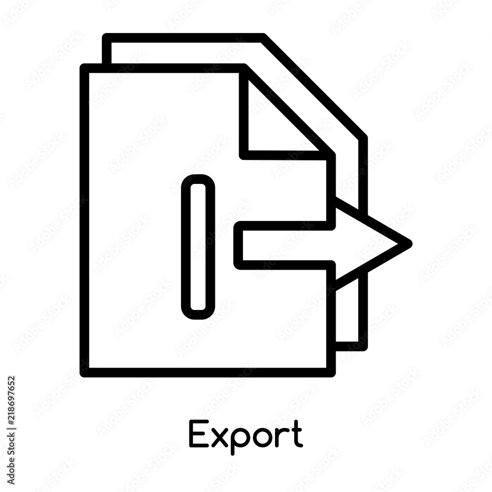 Poster export icon vector isolated on white background, export sign , line or linear design elements in out