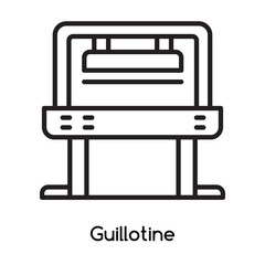 Guillotine icon vector isolated on white background, Guillotine sign , line or linear design elements in outline style