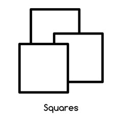 Squares icon vector isolated on white background, Squares sign , line or linear design elements in outline style