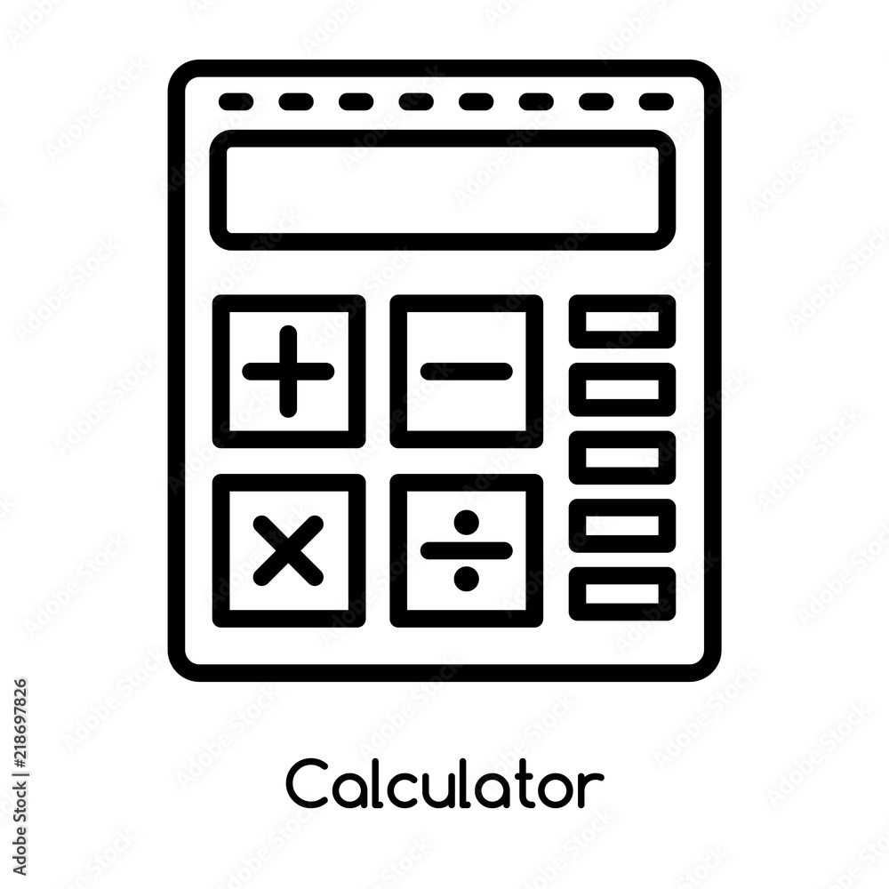 Poster calculator icon vector isolated on white background, calculator sign , line or linear design element