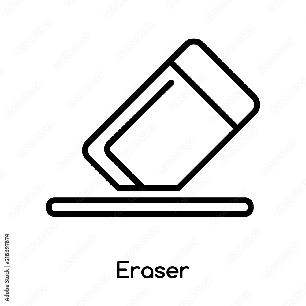 Poster eraser icon vector isolated on white background, eraser sign , line or linear design elements in out