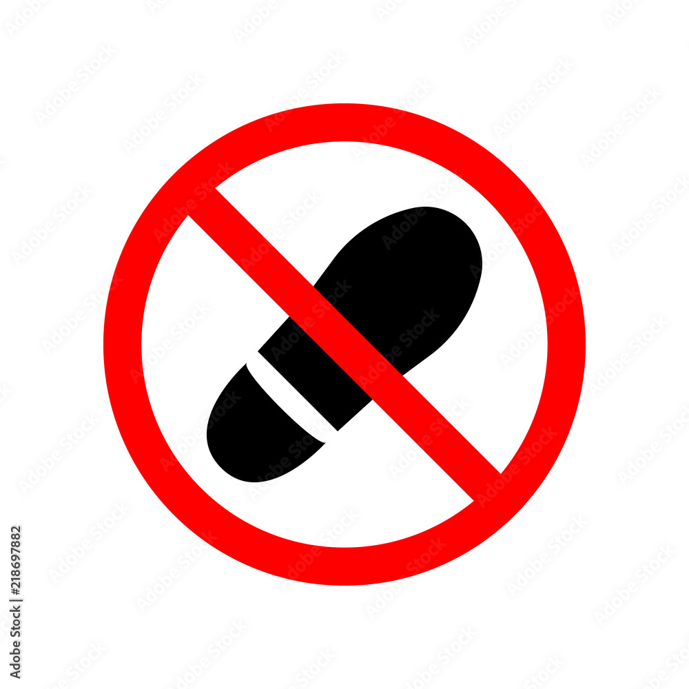 Poster forbidden step on icon. element of ptohibited sign for mobile concept and web apps. sign of forbidde