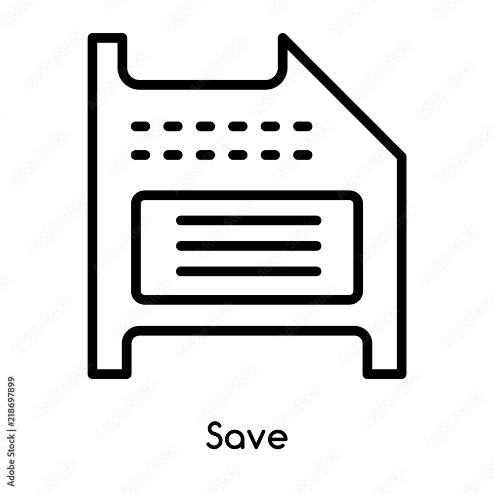 Poster save icon vector isolated on white background, save sign , line or linear design elements in outline