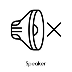 Speaker icon vector isolated on white background, Speaker sign , line or linear design elements in outline style