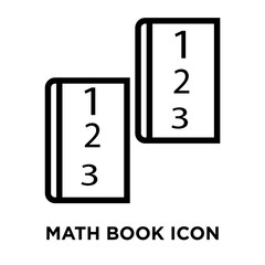 math book icons isolated on white background. Modern and editable math book icon. Simple icon vector illustration.