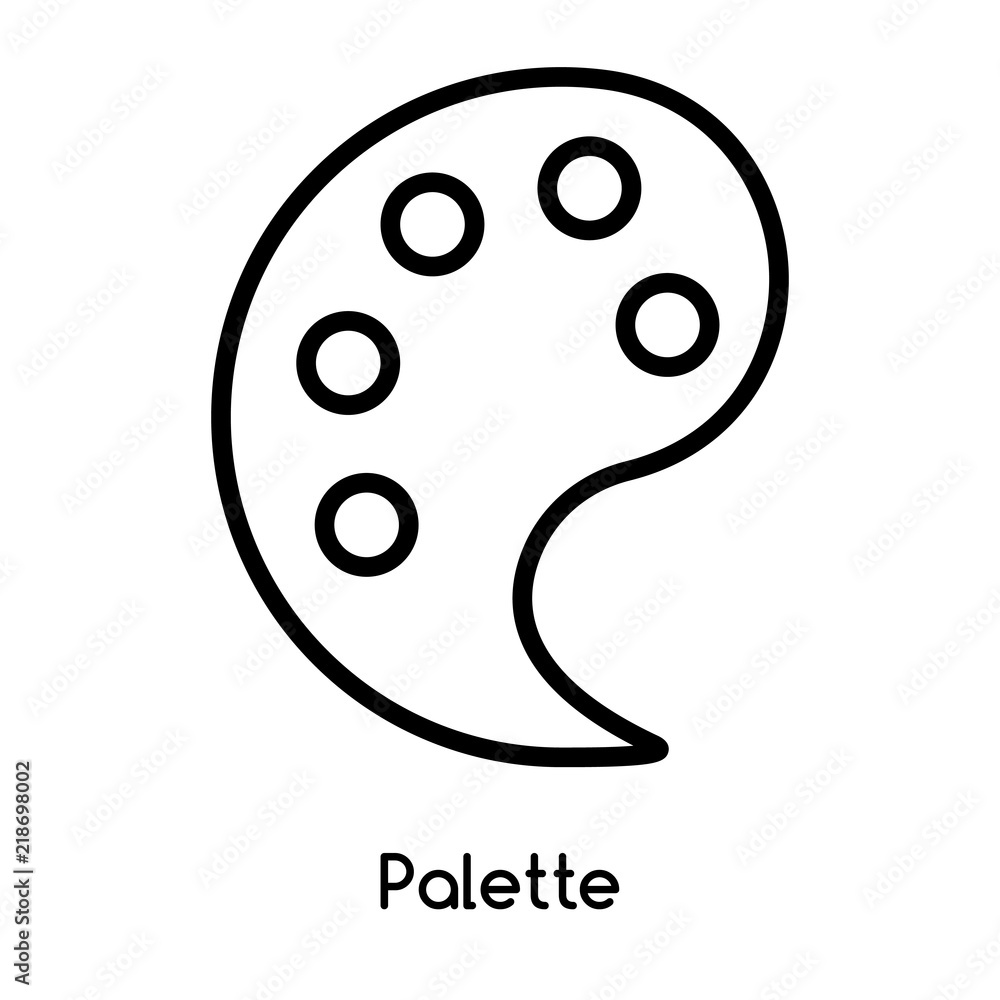 Poster palette icon vector isolated on white background, palette sign , line or linear design elements in o