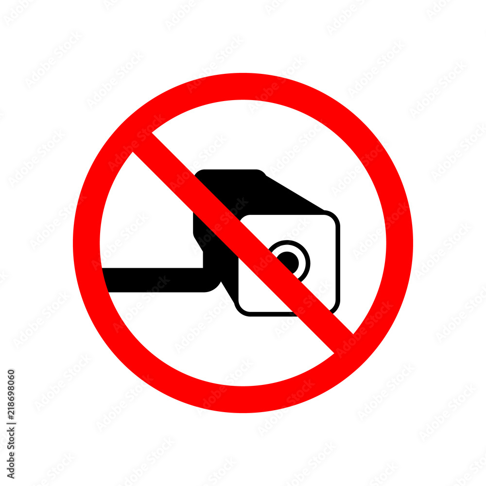 Poster no security camera icon. element of ptohibited sign for mobile concept and web apps. sign of no secu