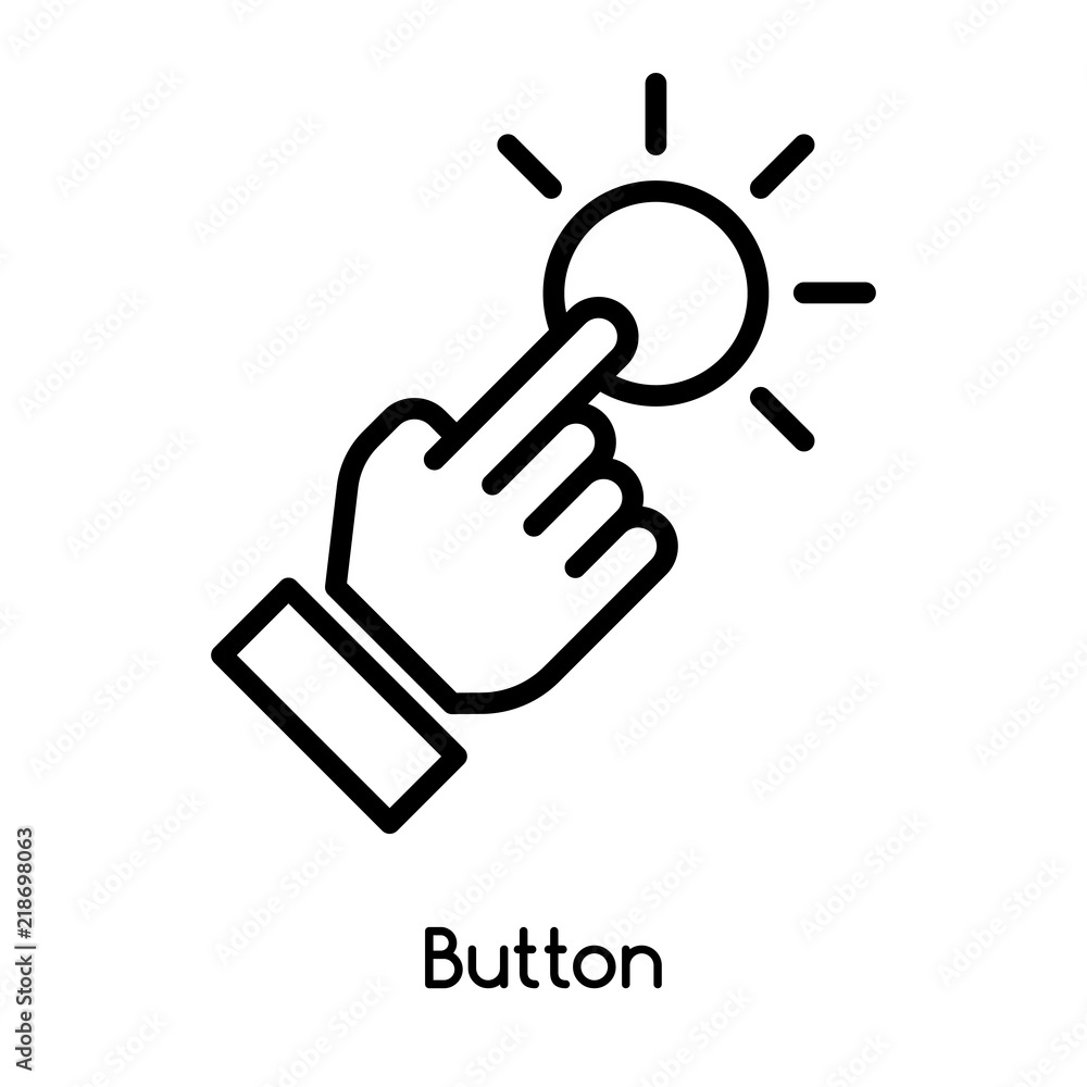 Poster button icon vector isolated on white background, button sign , line or linear design elements in out